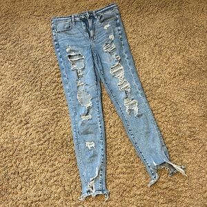 American Eagle destructed super hi-rise jeggings size 8